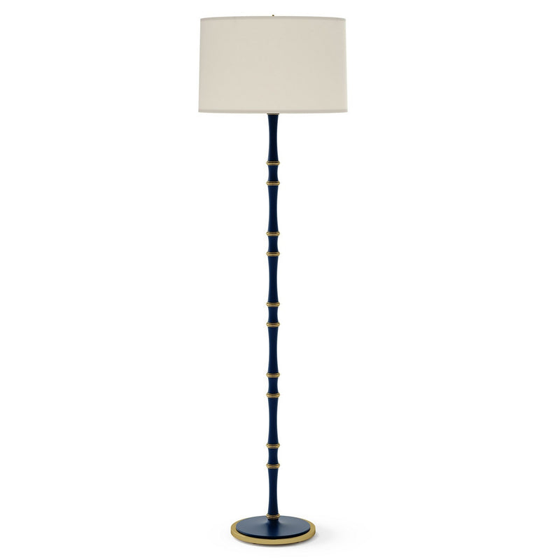 Robert Abbey MMB73 One Light Floor Lamp, Matte Midnight Blue w/Modern Brass