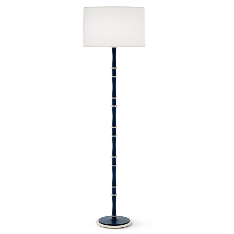 Robert Abbey MMB74 One Light Floor Lamp, Matte Midnight Blue w/Polished Nickel