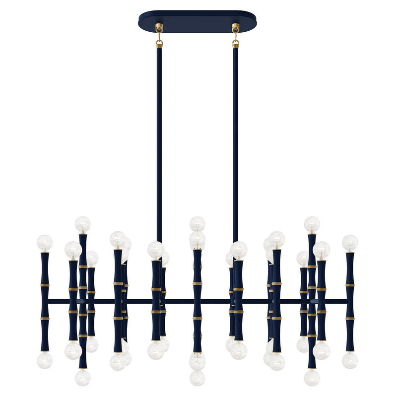 Robert Abbey MMB77 42 Light Chandelier, Matte Midnight Blue w/Modern Brass