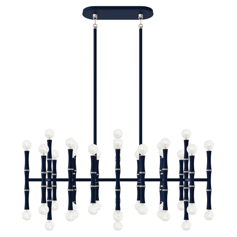Robert Abbey MMB78 42 Light Chandelier, Matte Midnight Blue w/Polished Nickel