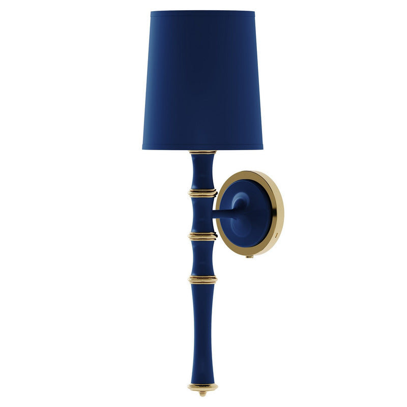 Robert Abbey MMB87X One Light Wall Sconce, Matte Midnight Blue w/Modern Brass