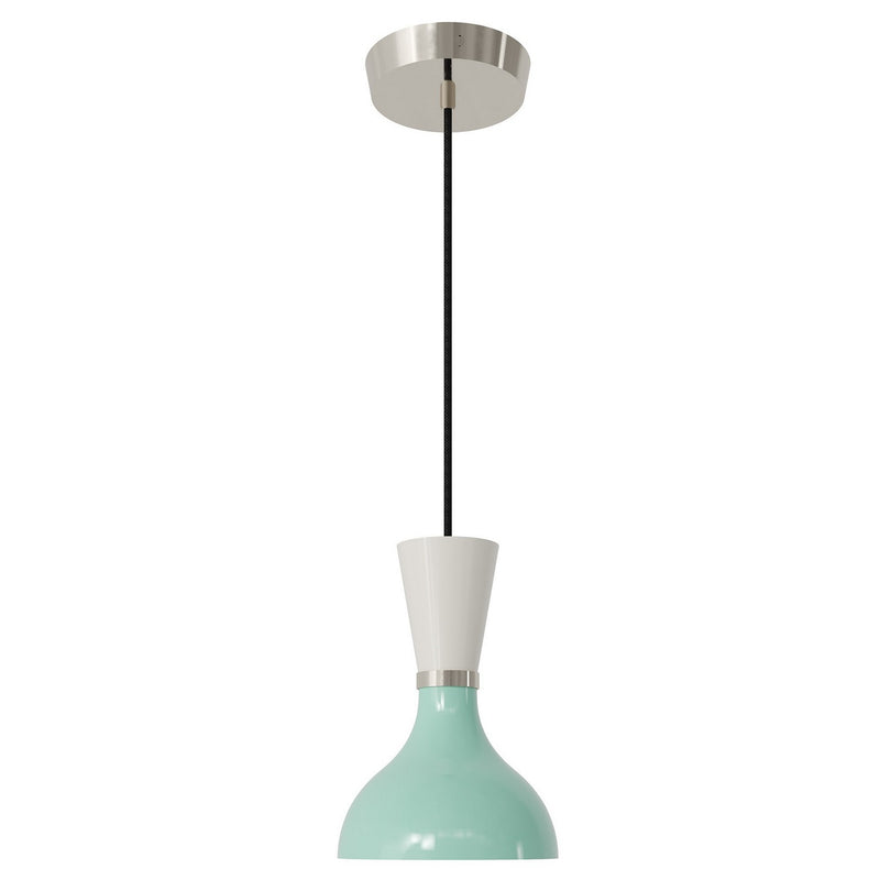 Robert Abbey MN02LY One Light Pendant, Polished Nickel w/Mint, Lily Painted