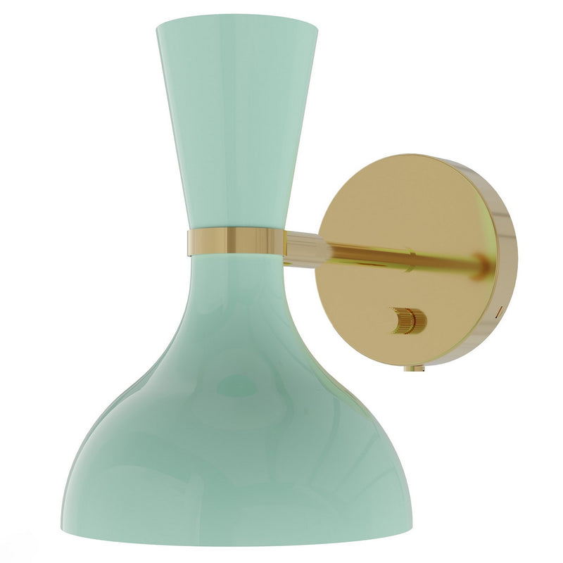 Robert Abbey MN05MN One Light Wall Sconce, Modern Brass w/Mint Painted