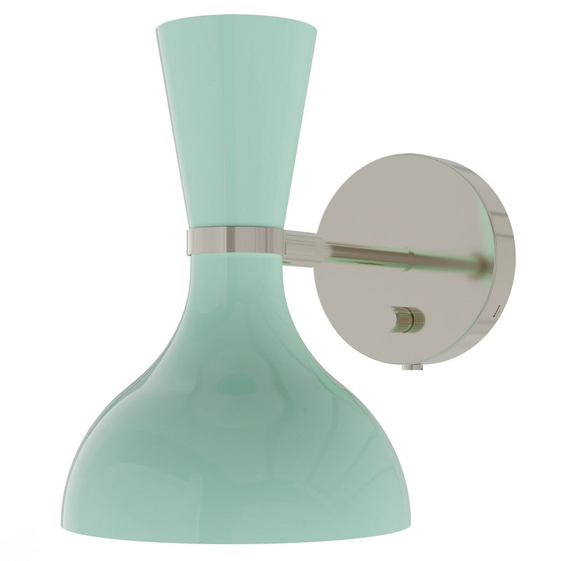 Robert Abbey MN06MN One Light Wall Sconce, Polished Nickel w/Mint Painted