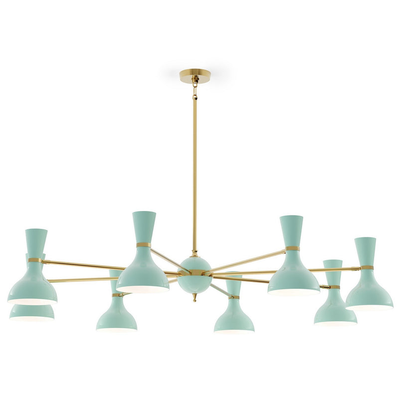Robert Abbey MN08MN Eight Light Chandelier, Modern Brass w/Mint Painted