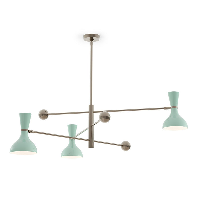 Robert Abbey MN11MN Three Light Pendant, Polished Nickel w/Mint Painted