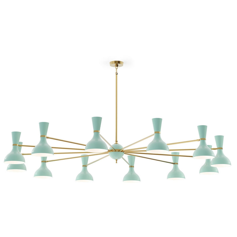 Robert Abbey MN12MN 12 Light Chandelier, Modern Brass w/Mint Painted