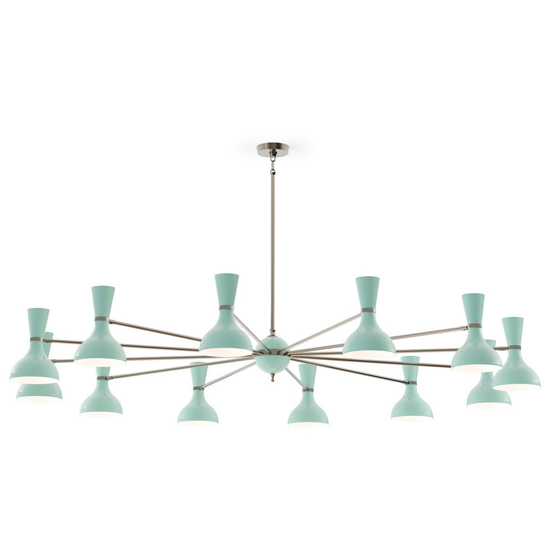 Robert Abbey MN13MN 12 Light Chandelier, Polished Nickel w/Mint Painted