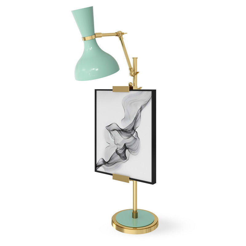Robert Abbey MN14MN One Light Table Easel, Modern Brass w/Mint Painted
