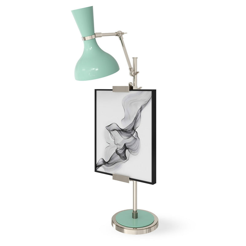 Robert Abbey MN15MN One Light Table Easel, Polished Nickel w/Mint Painted