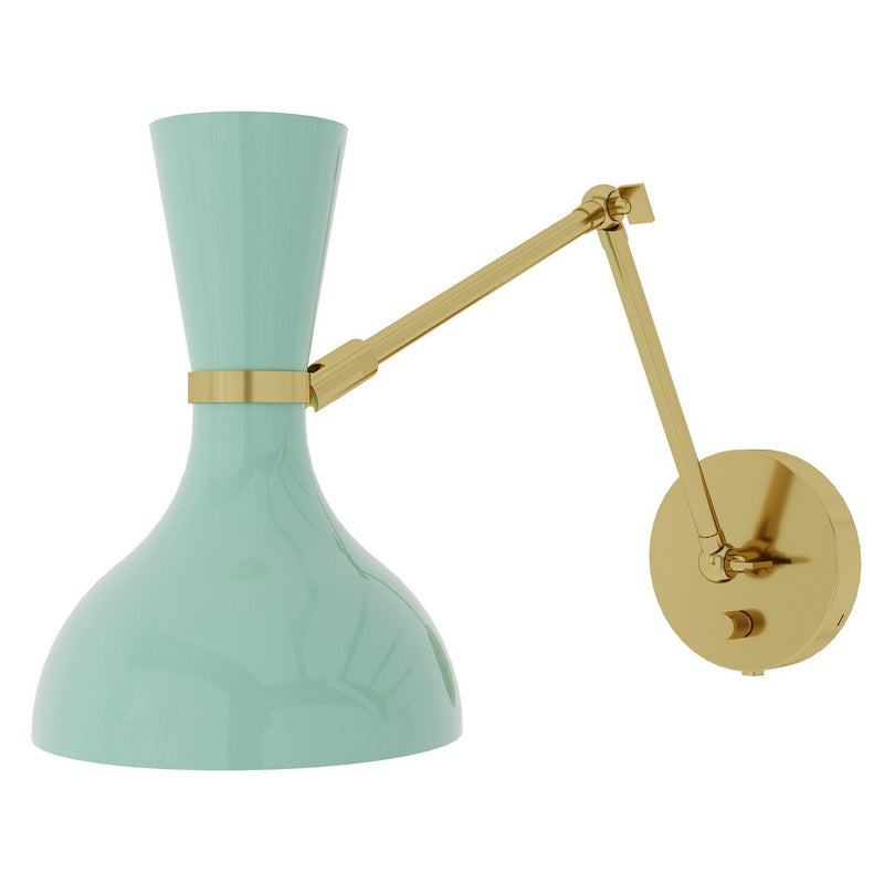 Robert Abbey MN18MN One Light Wall Sconce, Modern Brass w/Mint Painted