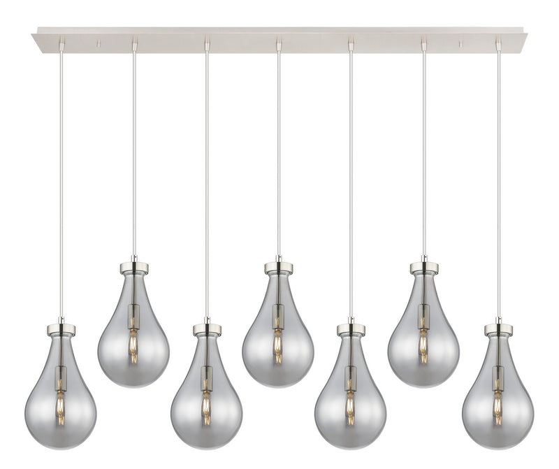 Innovations 127-451-1P-PN-G451-7SM Seven Light Linear Pendant, Polished Nickel