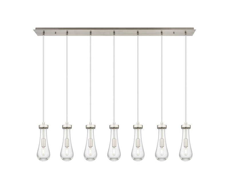 Innovations 127-451-1P-SN-G451-4SDY Seven Light Linear Pendant, Brushed Satin Nickel