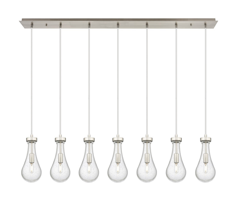 Innovations 127-451-1P-SN-G451-5SDY Seven Light Linear Pendant, Brushed Satin Nickel