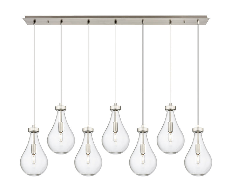 Innovations 127-451-1P-SN-G451-7CL Seven Light Linear Pendant, Brushed Satin Nickel