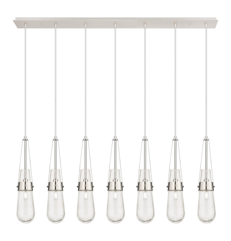 Innovations 127-452-1P-PN-G452-4SDY Seven Light Linear Pendant, Polished Nickel