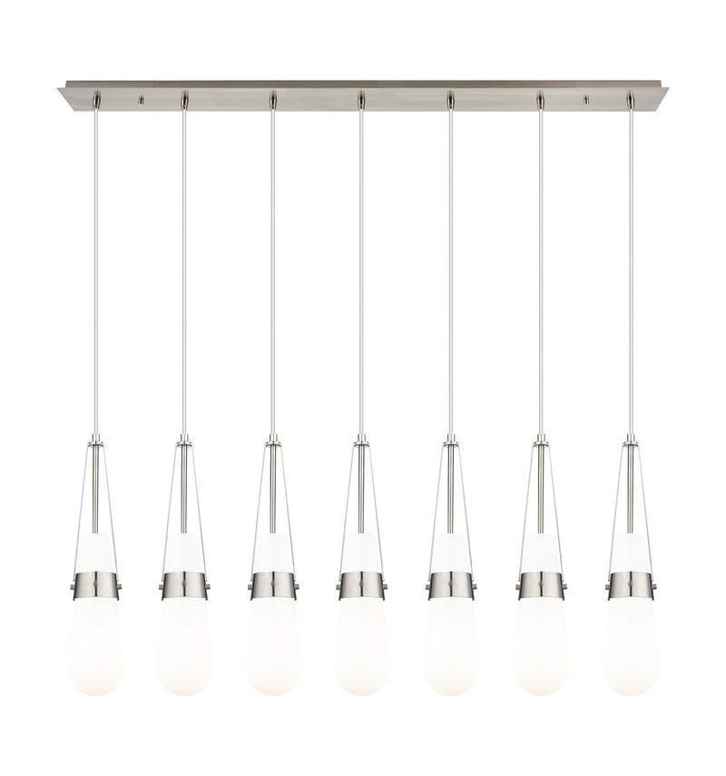 Innovations 127-452-1P-SN-G452-4GWH Seven Light Linear Pendant, Brushed Satin Nickel