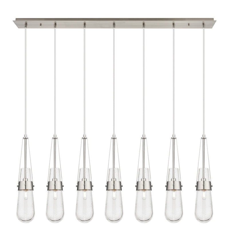 Innovations 127-452-1P-SN-G452-4SDY Seven Light Linear Pendant, Brushed Satin Nickel