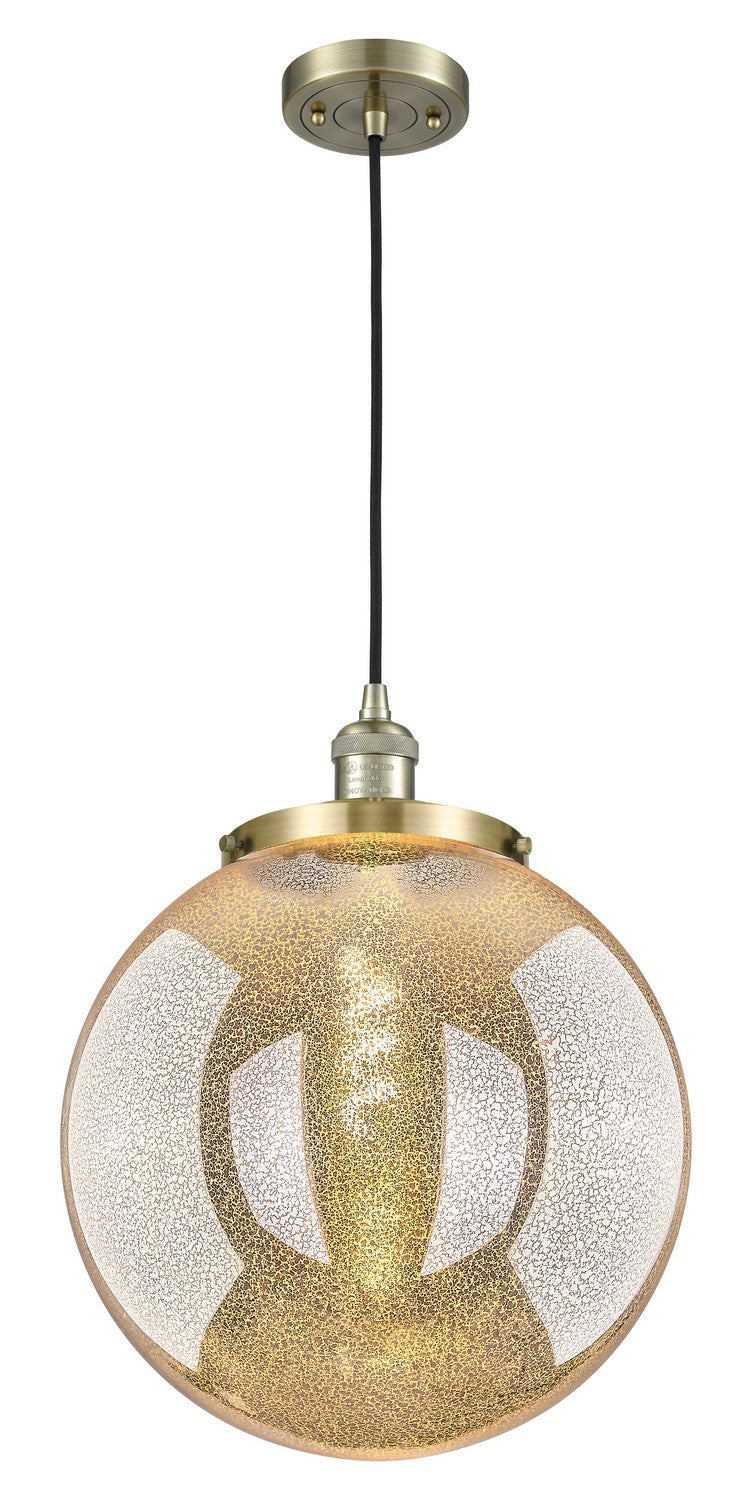 Innovations 201C-AB-G208-14 One Light Mini Pendant, Antique Brass
