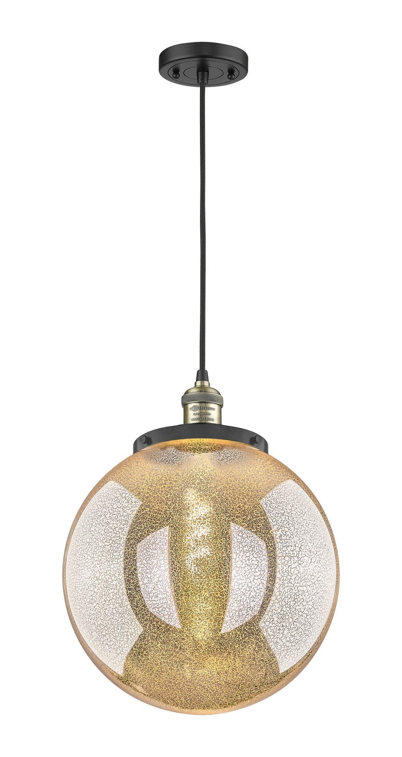 Innovations 201C-BAB-G208-14 One Light Mini Pendant, Black Antique Brass