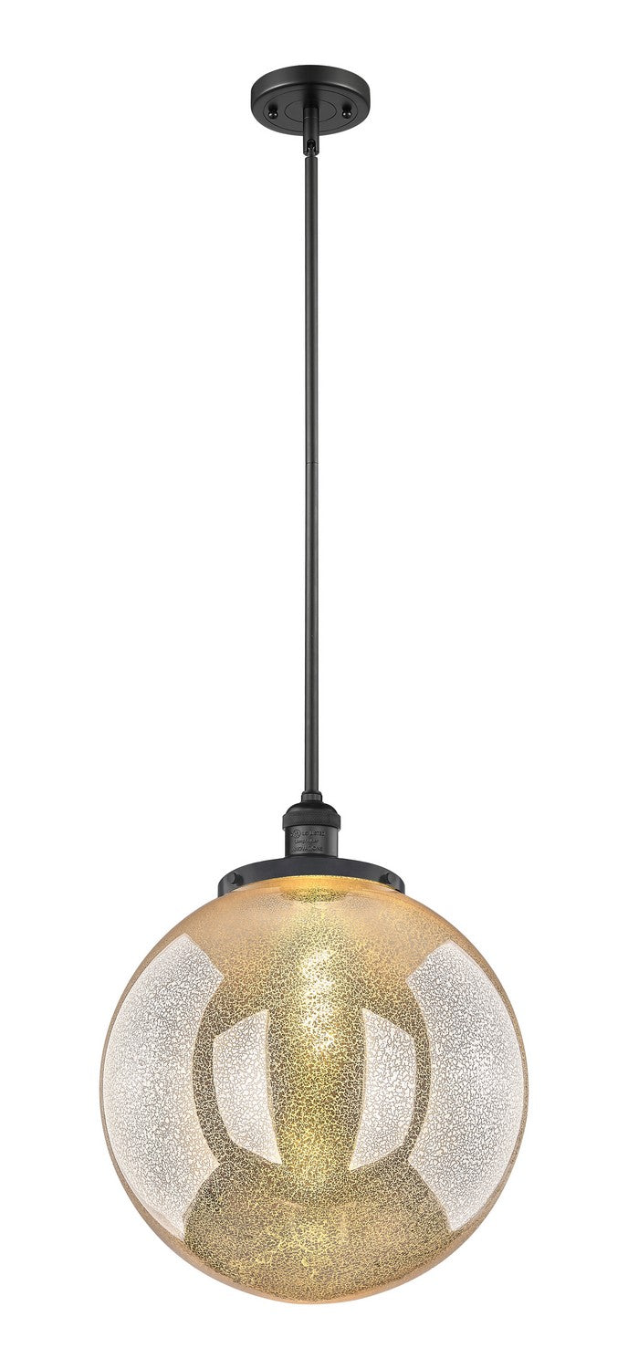 Innovations 201S-BK-G208-16 One Light Pendant, Matte Black