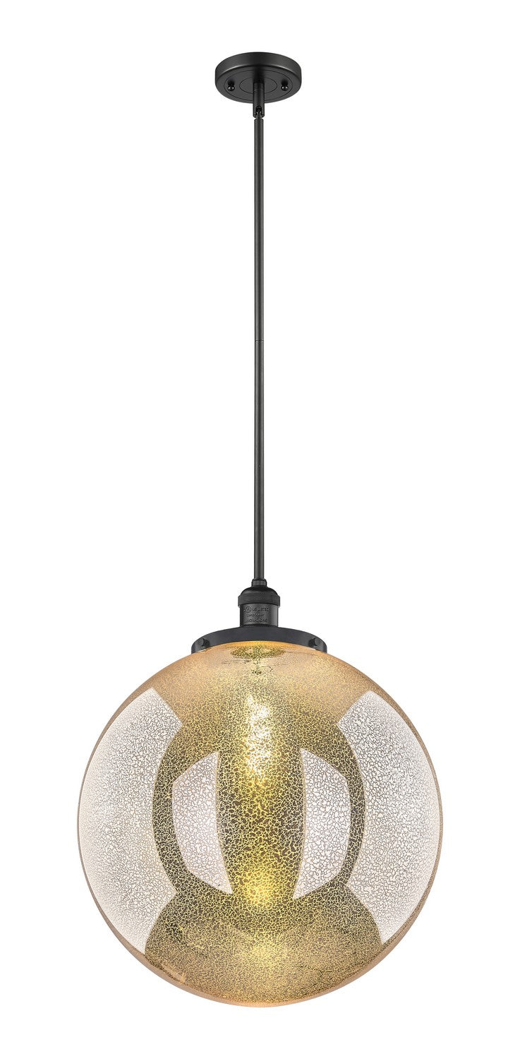 Innovations 201S-BK-G208-18 One Light Pendant, Matte Black