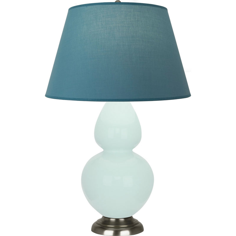 Robert Abbey MN22B One Light Table Lamp, Mint Glazed Ceramic w/Antique Silver