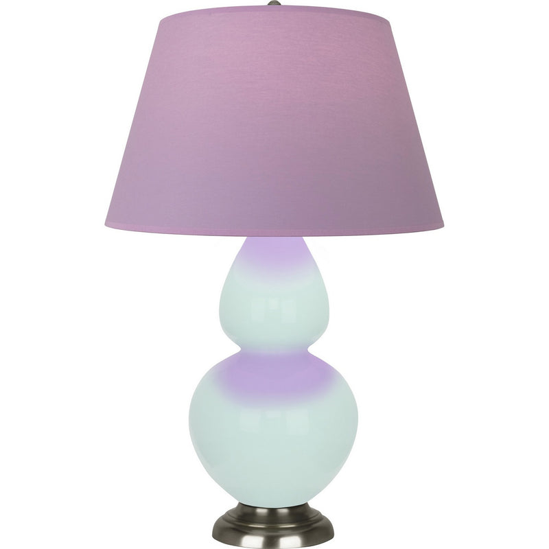 Robert Abbey MN22L One Light Table Lamp, Mint Glazed Ceramic w/Antique Silver