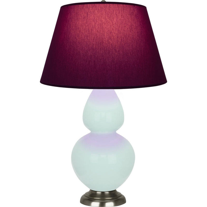 Robert Abbey MN22P One Light Table Lamp, Mint Glazed Ceramic w/Antique Silver