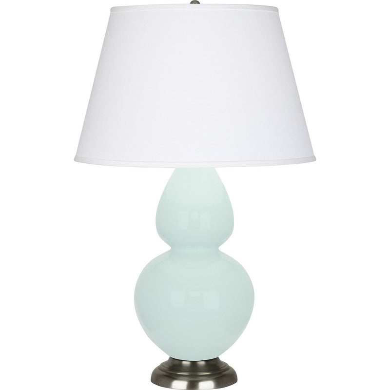 Robert Abbey MN22X One Light Table Lamp, Mint Glazed Ceramic w/Antique Silver