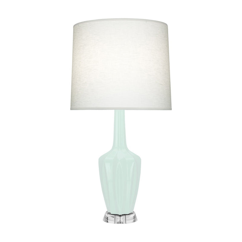 Robert Abbey MN35 One Light Accent Lamp, Mint Glazed Ceramic w/Polished Nickel
