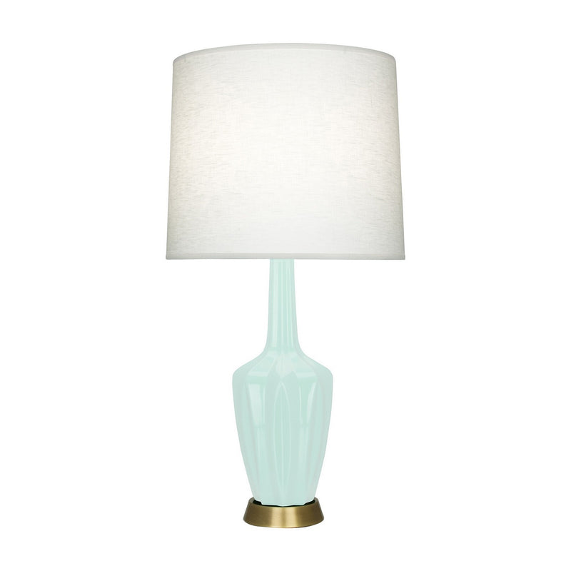 Robert Abbey MN36 One Light Accent Lamp, Mint Glazed Ceramic w/Warm Brass