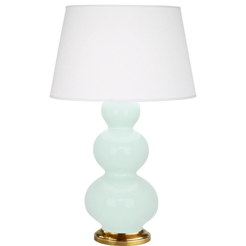 Robert Abbey MN40X One Light Table Lamp, Mint Glazed Ceramic w/Antique Natural Brass