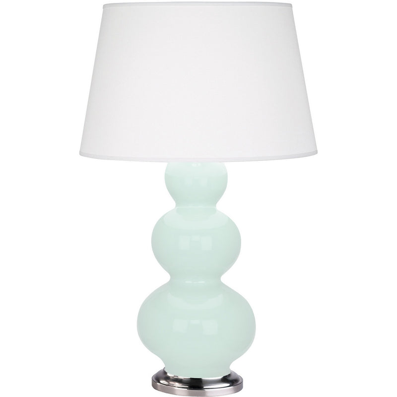 Robert Abbey MN42X One Light Table Lamp, Mint Glazed Ceramic w/Antique Silver