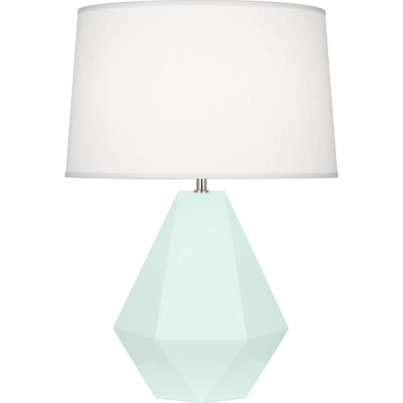 Robert Abbey MN930 One Light Table Lamp, Mint Glazed Ceramic w/Polished Nickel