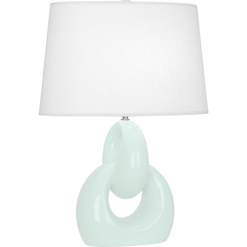Robert Abbey MN981 One Light Table Lamp, Mint Glazed Ceramic w/Polished Nickel