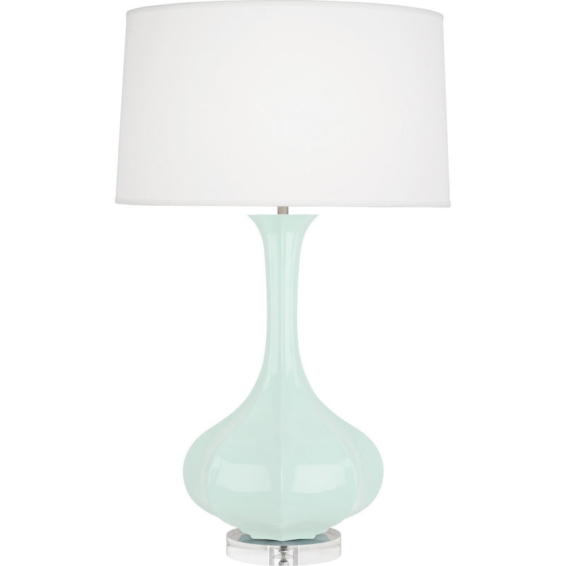 Robert Abbey MN996 One Light Table Lamp, Mint Glazed Ceramic w/Lucite