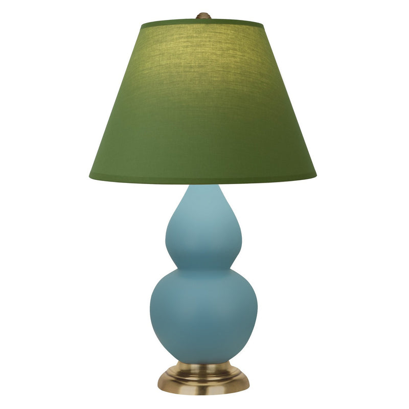 Robert Abbey MOB50G One Light Accent Lamp, Matte Steel Blue Glazed Ceramic w/Antique Natural Brass