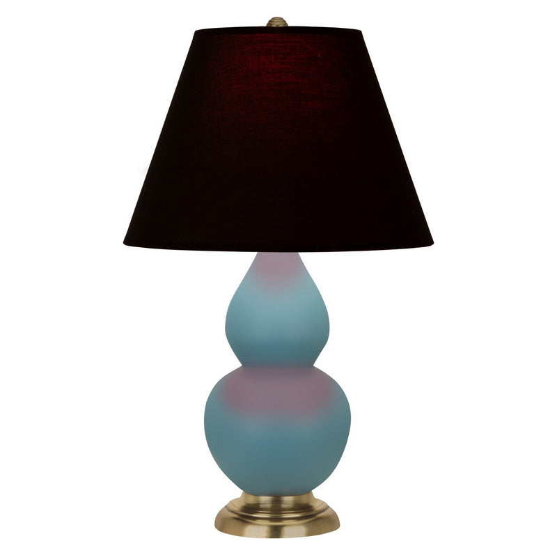 Robert Abbey MOB50K One Light Accent Lamp, Matte Steel Blue Glazed Ceramic w/Antique Natural Brass