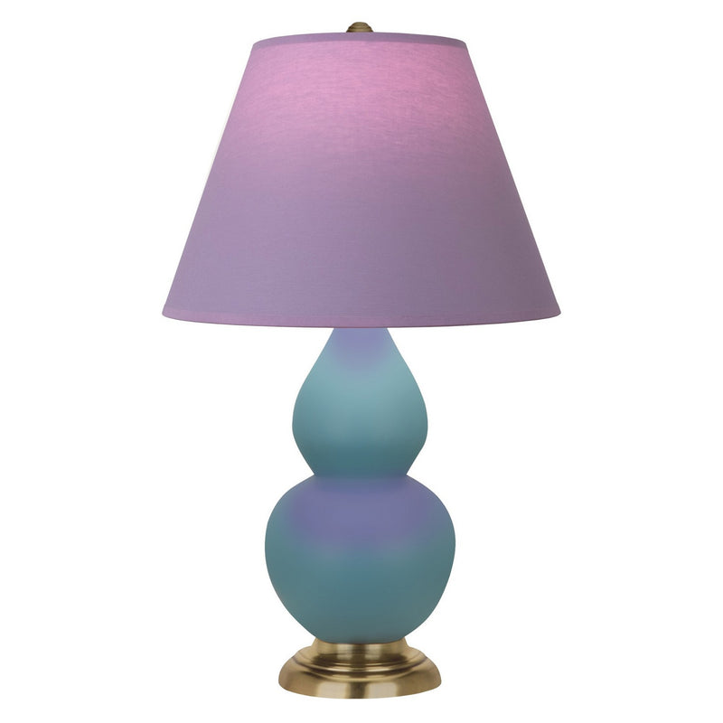 Robert Abbey MOB50L One Light Accent Lamp, Matte Steel Blue Glazed Ceramic w/Antique Natural Brass