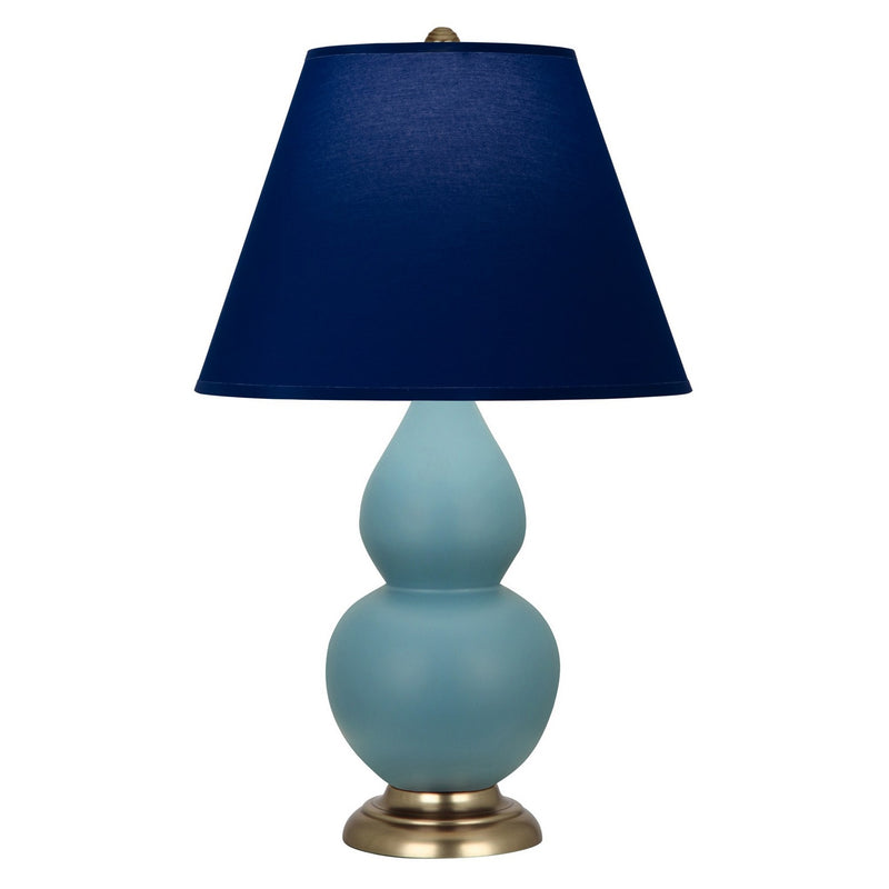 Robert Abbey MOB50N One Light Accent Lamp, Matte Steel Blue Glazed Ceramic w/Antique Natural Brass