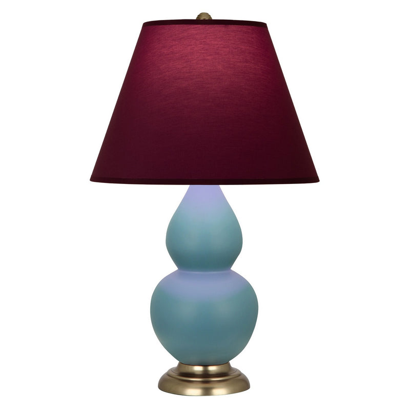 Robert Abbey MOB50P One Light Accent Lamp, Matte Steel Blue Glazed Ceramic w/Antique Natural Brass