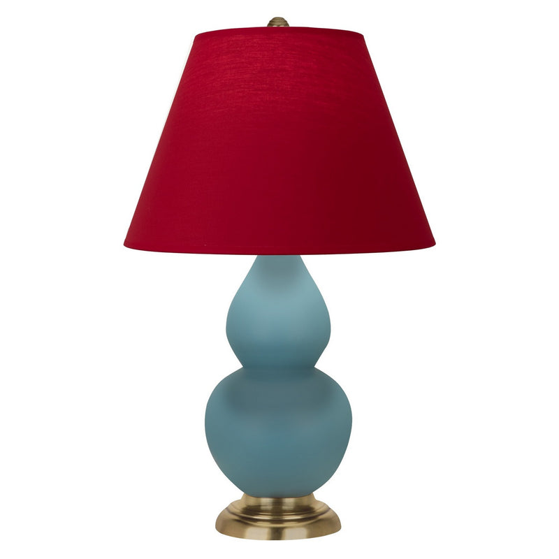 Robert Abbey MOB50R One Light Accent Lamp, Matte Steel Blue Glazed Ceramic w/Antique Natural Brass