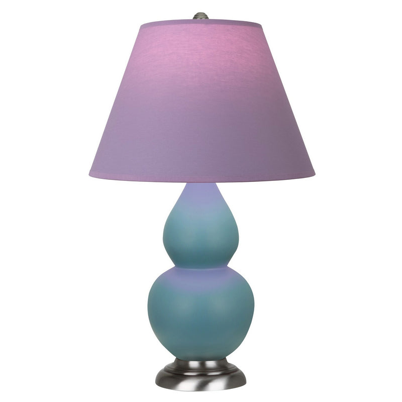 Robert Abbey MOB52L One Light Accent Lamp, Matte Steel Blue Glazed Ceramic w/Antique Silver