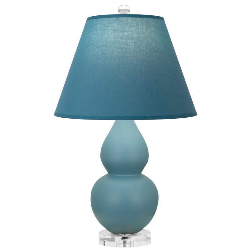 Robert Abbey MOB53B One Light Accent Lamp, Matte Steel Blue Glazed Ceramic w/Lucite