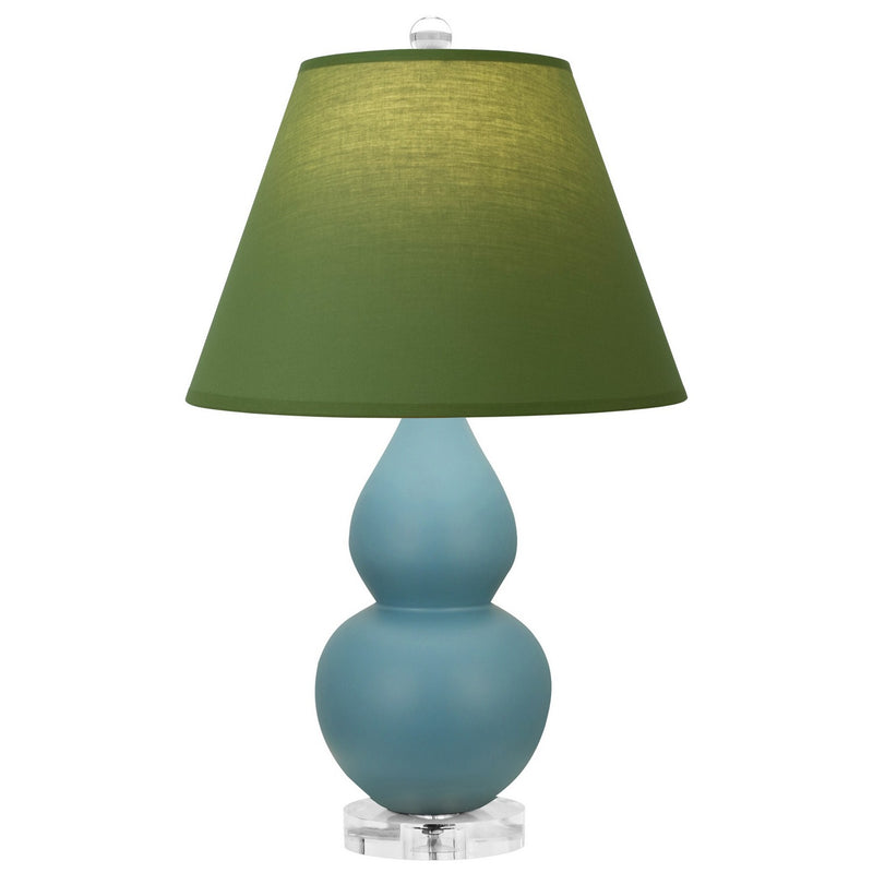 Robert Abbey MOB53G One Light Accent Lamp, Matte Steel Blue Glazed Ceramic w/Lucite