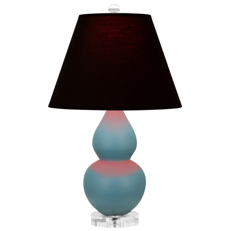 Robert Abbey MOB53K One Light Accent Lamp, Matte Steel Blue Glazed Ceramic w/Lucite