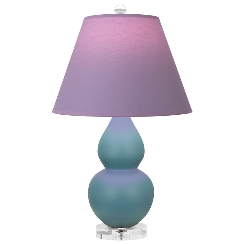 Robert Abbey MOB53L One Light Accent Lamp, Matte Steel Blue Glazed Ceramic w/Lucite