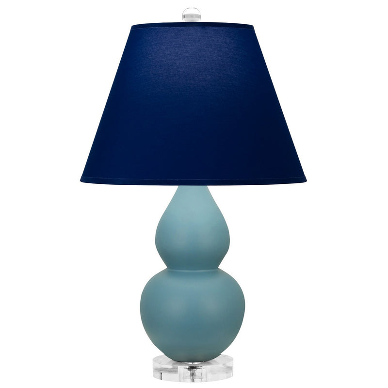 Robert Abbey MOB53N One Light Accent Lamp, Matte Steel Blue Glazed Ceramic w/Lucite