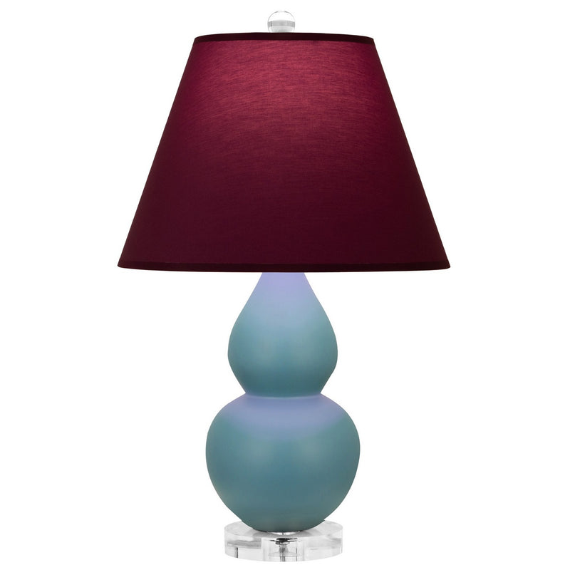 Robert Abbey MOB53P One Light Accent Lamp, Matte Steel Blue Glazed Ceramic w/Lucite